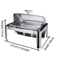 Kuntai Réchaud de buffet professionnel de luxe moderne en acier inoxydable couleur or 9 litres, chauffé au gaz, pour restaurant