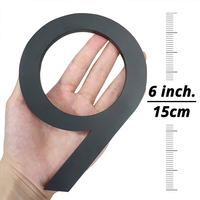 Numero 3D flottant en aluminium, 6 numéros en métal noir, 15cm, maison