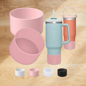 Para botella de agua Stanley Quencher de 30oz/40oz, funda protectora de silicona roja para la base, cubierta antiruido para bebidas - Product Image 1