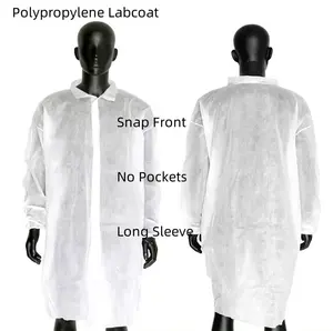 Factory Wholesale Disposable Nonwoven PP SMS Microporous Doctor Labcoats Nursing Scrubs Nurse Uniform Customized Lab Coat