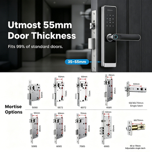Turkish 6085 Mortise Smart Fingerprint Handle Lock | Luxury Remote Control <strong>Digital</strong> Lock for Wooden Interior <strong>Doors</strong>, High Quality - Product Image 4