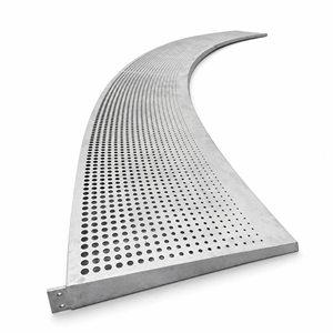 Panneau de mur rideau incurvé perforé en aluminium sur mesure, design industriel extérieur - Product Image 1