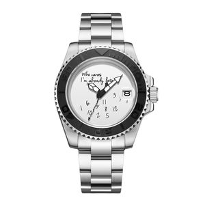 Relojes de Cuarzo para Hombre de Lujo Clásicos con Esfera de 40 mm, Personalizados con Logotipo OEM ODM, de Alta Calidad, Reloj de Pulsera con la Frase 'Who Cares I Am Already Late' - Product Image 5