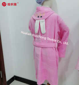 Wholesale Lovely Luxury Cartoon Robe pink <strong>100</strong>% <strong>Cotton</strong> Cartoon Rabbit Robes Children Hooded Velvet Pile <strong>Bathrobe</strong> for Girls - Product Image 2