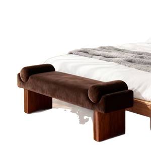 Italian Minimalist <b>Velvet</b> <b>Bench</b> Long Tufted Design For Bedroom Entryway Living Room Furniture - Product Image 5