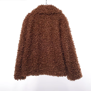 Jtfur Manteaux en fausse fourrure super doux pour femmes Manteau en fausse fourrure marron personnalisé de haute qualité pour femmes - Product Image 2