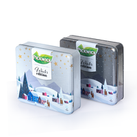 Boîtier métallique de qualité alimentaire en usine boîte à café personnalisée valve boîtes rectangulaires recyclables en fer blanc emballage contenant en étain de thé rouge anglais