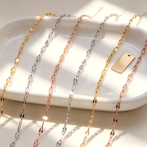 Joyería Personalizada al por Mayor, Collar de Acero Inoxidable Chapado en Oro de 18K, <span class=keywords><strong>Cadena</strong></span> de Labios, Joyería Impermeable y Antideslustre, Moda para Mujer - Product Image 3