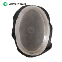 5X8 Mens India Hair Piece Toupee Durable Fine Mono Avec 1/8 "Dentelle Française à l'avant