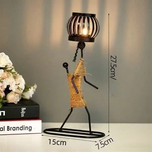 Portavelas de hierro con aroma romántico Vintage personalizado, decoraciones de Metal para el hogar, modelo pintado a mano - Product Image 5