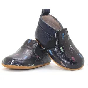 3d printed leather infant prewalker boots slip on 2 year unisex skull baby boy shoes