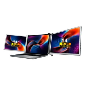 신제품 2024 트리플 pantalla 파라 노트북 LCD 화면 14 인치 트리플 휴대용 모니터 PC 1080p 사무실