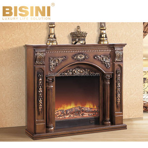 Splendide Style Américain En Bois Massif Sculpté Cheminée Concis Conception Console Cheminée Décorative Noyau - Product Image 2