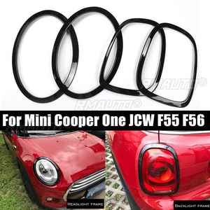 4 pièces de garnitures de phares avant et feux arrière pour Mini Cooper One JCW F55 F56, accessoires de style automobile - Product Image 1