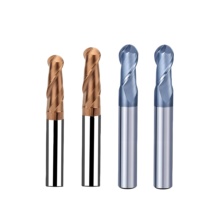 Fresa de punta esférica de acero de tungsteno de dos flautas afiladas de alta precisión para contorneado 3D