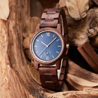 Jam tangan kayu penuh alami, jam tangan kayu ultra tipis kayu murni merek unggulan mewah kuarsa untuk pria wanita uniseks