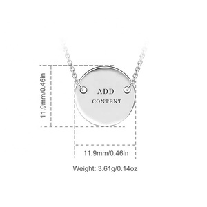 Isunni S925 de plata esterlina personalizada oro rosa de <span class=keywords><strong>mi</strong></span> nombre grabado etiquetas colgantes collar - Product Image 4