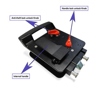 आरवी ट्रैवल एंट्री डोर लॉक क्लास सी डबल लॉक कोर आंतरिक बाहरी दरवाजे संशोधित वाहन जस्ता मिश्र धातु टिकाऊ कुंजी हैंडल पैनल लॉक - Product Image 4