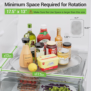 Organisateur de <span class=keywords><strong>plateau</strong></span> <span class=keywords><strong>tournant</strong></span> pour réfrigérateur, organisateur de condiments rectangulaire pour les organisateurs et le stockage de réfrigérateur de comptoir de garde-manger d'armoire - Product Image 2