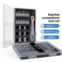 Jeu de tournevis à cliquet 24/29 en 1, outil de réparation multifonctionnel pour la maison, jeu de clés et de douilles, outils à main avec logo personnalisé et boîte