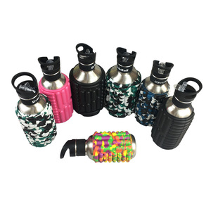 Bouteille d'eau sport colorée en acier inoxydable FLOWA, personnalisable, pour la gym, le fitness, le massage musculaire, le yoga, le roller en mousse - Product Image 6