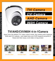 Cámara de Seguridad Analógica Tipo Torreta de 5MP para Exteriores, 4 en 1 (TVI/CVI/AHD/CVBS), Visión Nocturna IR, Micrófono Integrado, IP67, Lente de 2.8mm, Totalmente Metálica, NTSC