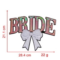 Grande écusson en chenille GIGI GOD 11 pouces, avec sequins scintillants, motif BRIDE, nœud de mariage et papillon, thermocollant pour vêtements, pour femmes, filles, sacs à dos et jeans