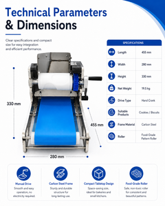Compact Hand Operated Cookie Forming <b>Machine</b> Manual <b>Biscuit</b> Pattern Roller <b>Machine</b> for Small Batch Production - Product Image 3