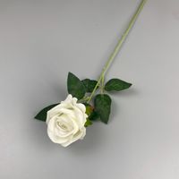 Bestseller Künstliche Einzelstiel-Rose Rot Rosa Weiß Seiden-Samt-Blume für Hochzeitsdekoration
