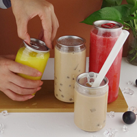 Bocaux/Bouteilles en Plastique Transparent Alimentaire Personnalisés pour Boissons Gazeuses, Gâteaux, Jus avec Logo, Faciles à Ouvrir, 210 ml, 250 ml, 330 ml, 500 ml