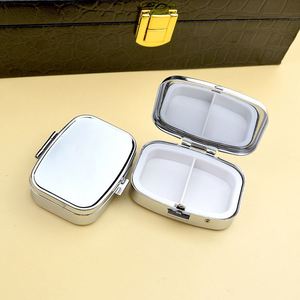 Portable <b>Mini</b> Metal Cosmetic Mirror and Pill Organizer Travel-friendly Aluminum Pill Box for Container - Product Image 3