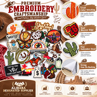 Patch brodé thermocollant ou à coudre Western Cowboy Cheval Cactus Texas Botte Crâne Chapeau de Rodeo en gros