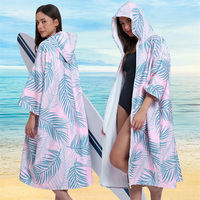 Poncho de surf en microfibre imprimé sur mesure, serviette de plage à capuche, robe de change à séchage rapide, vente en gros pour la natation, le surf et la piscine