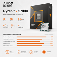 Prosesor Gaming 9700X 8-Core 16-Thread 5.5GHz 32MB L3 105W Socket AM5 DDR5 PCIe 5.0 Boxed untuk Pembuat PC Tersedia