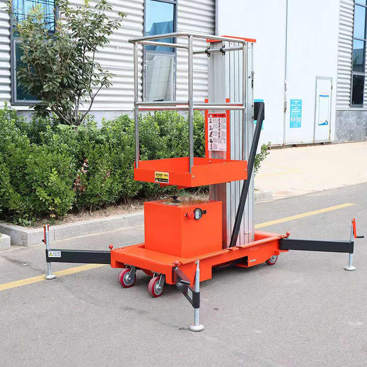 Small Indoor Electric Elevator Double Column Aluminum Alloy Mobile Work Vehicle Hydraulic Automatic Lifting Platform Lift Tables