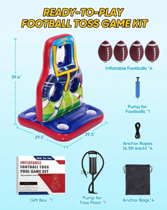<b>Inflatable</b> Football Toss <b>Game</b> Set with 3 Target Holes for Pool & Backyard Fun - Product Image 6