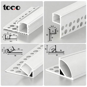 Profilé en aluminium <span class=keywords><strong>LED</strong></span> encastré et pré-encollé pour éclairage linéaire à émission ascendante, idéal pour l'éclairage indirect de plafond double couche - Product Image 5