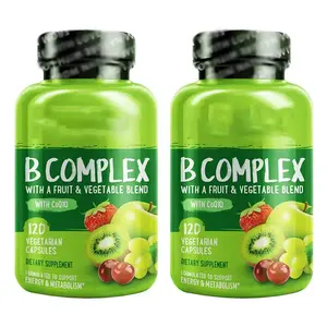 支持能量水果蔬菜混合物CoQ10胆碱生物素维生素B6甲基叶酸甲基B12维生素b复合素食胶囊