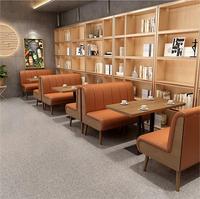 Ensemble de mobilier de restaurant moderne de luxe avec canapé en bois, table à manger et chaise pour hôtel, centre commercial, école et salle de sport