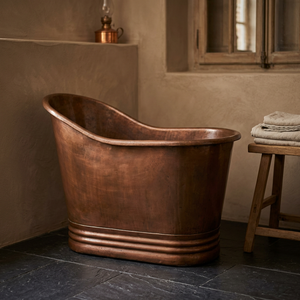 Baignoire à remous ovale de luxe moderne en cuivre avec couvercle, finition bronze huilé pour villas - Product Image 3