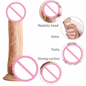 Molde de silicona natural grande para dildo, dildo realista de silicona líquida con ventosa para uso anal gay, juguete sexual femenino - Product Image 3