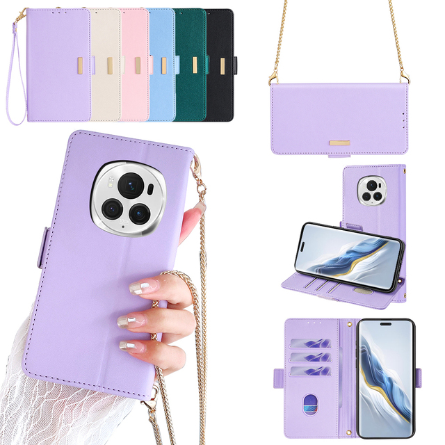 New Trending Leather Case for Honor Magic 6 5 4 3 Pro Lite 5G Card Slots Magnetic Strong Side Buckle Wallet Mobile Phone Case