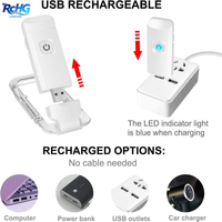 Lampe de lecture portable à clipser flexible à LED réglable en luminosité pour la protection des yeux, rechargeable par USB