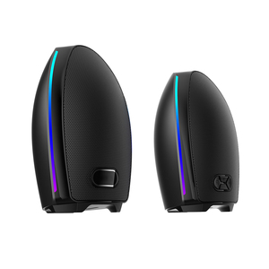 Haut-parleurs de jeu alimentés par USB RGB avec lecteur de <span class=keywords><strong>musique</strong></span> et multimédia stéréo HiFi Une paire de microphones à égaliseur de basses réglables à la mode - Product Image 2