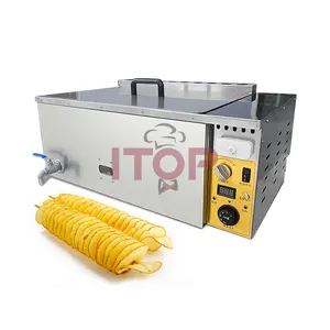 Ticari endüstriyel patates cipsi fritöz Spiral patates kızartma makinesi