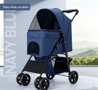 Leichter Metall-Klapp-Haustierwagen mit Einhand-Schnellklappmechanismus, extra großem Raum, für Corgis, Teddyhunde, kleine bis mittelgroße Hunde und Katzen