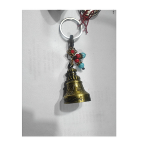 Llavero Decorativo con Campana Tibetana, Acabado Bronce Antiguo, Anillo Metálico para Llaves, Recuerdo Budista Tradicional, Regalo para Viajeros y Coleccionistas - Product Image 4