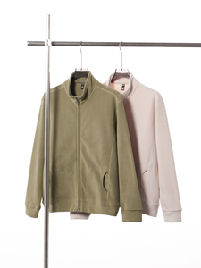Fabricants de vêtements personnalisé 400g cardigan à fermeture éclair manteau automne et hiver col montant chaud en peluche à manches longues à capuche - Product Image 3