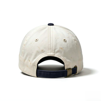 Casquettes de baseball en gros, style vintage délavé, bicolore crème et marine, 6 panneaux, broderie personnalisée, unisexe, pour le sport