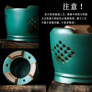 Shangyan Ceramic <b>Candle</b> Warmer Dark Green <b>Small</b> Stove For Tea Set Home Decorate - Product Image 5